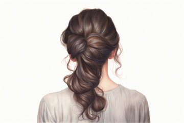 Obraz premium Drawing adult woman back.