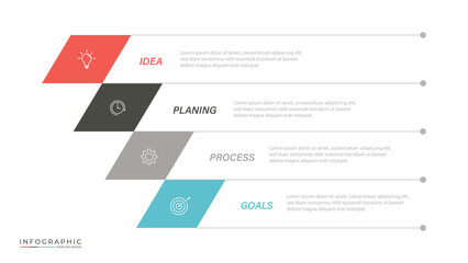 infographic design with 4 options or steps. Infographics for business concept. Can be used for presentations workflow layout, banner, process, diagram, flow chart, info graph, annual report.