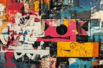 Fototapeta premium Colorful Abstract Street Art Collage