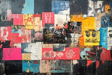 Abstract Urban Street Art Collage