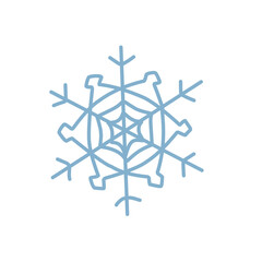 Blue snowflake outline icon