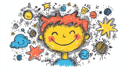 Creative child's imagination bright colors illustrated artwork playful environment fun concept