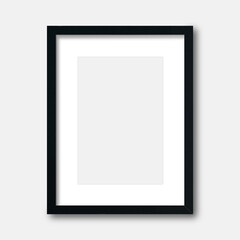 Black frame with white mat, Frame mockup