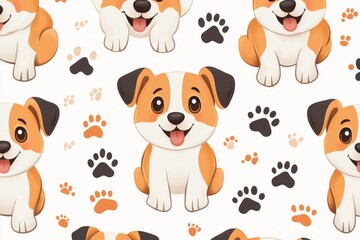 Cute Cartoon Puppy Pattern