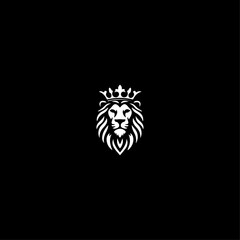 Lion King Logo icon flat vector design. 