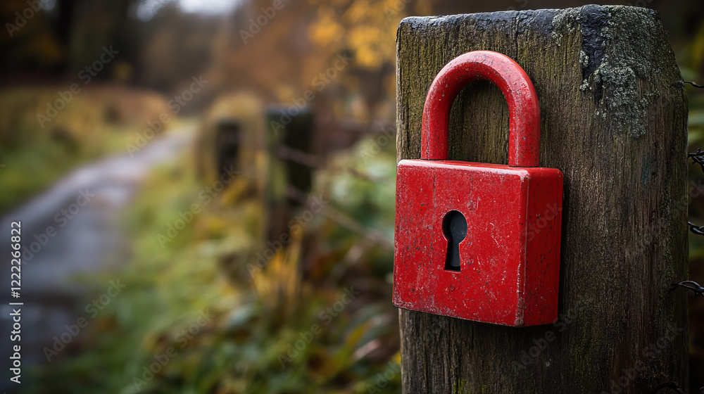 Aufkleber 3d render, secure warning, personal data protection concept with red padlock and field with incomple