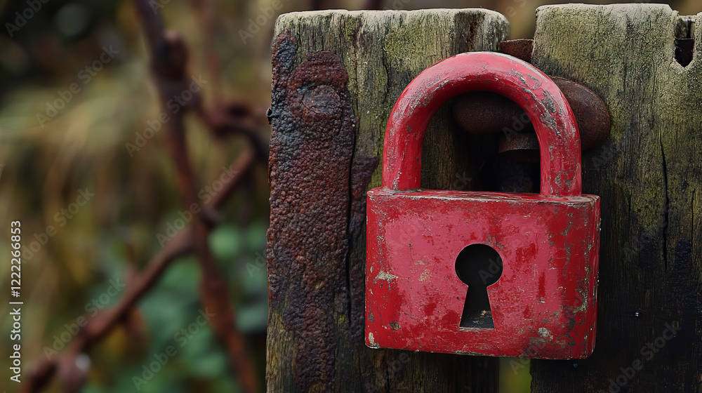 Aufkleber 3d render, secure warning, personal data protection concept with red padlock and field with incomple