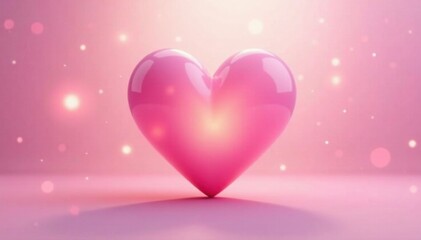 Pink heart against a bright and airy background, pink heart, pastel color, soothing colors