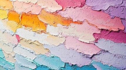Obraz premium Intricately painted bricks burst with colors under soft sunlight, reflecting the rich history and artistic spirit of an old urban neighborhood filled with charm