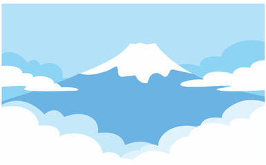 富士山の背景イラスト素材