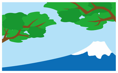 富士山の背景イラスト素材