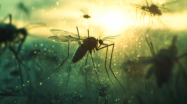 Dengue Virus Outbreak as a mosquito-borne illness or breakbone fever or a viral infection caused by an mosquitoes resulting in West Nile Virus Zika or malaria