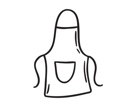 recommend clip art: apron for cooking doodle hand drawn icon. Outline drawing apron line clipart symbol