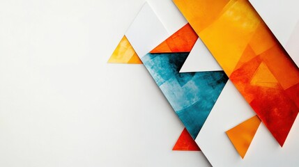 Vibrant Abstract Geometric Shapes in Orange, Blue, and Yellow Colors