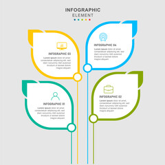 infographics or timelines with 4 parts. Development and growth of the green technology in the world. Business presentation with 4 steps or processes