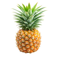 Obraz premium Ripe Sweet Pineapple Tropical Fruit Isolated Black Background Food Diet Juicy Green Fresh 