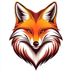 Obraz premium A stylized red fox head illustration design