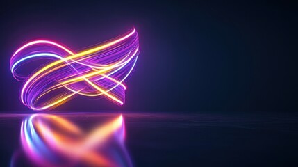 Abstract Neon Swirls: Vibrant Luminous Light Trails