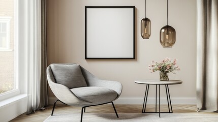 Modern Cozy Living Room with Stylish Decor and Natural Light