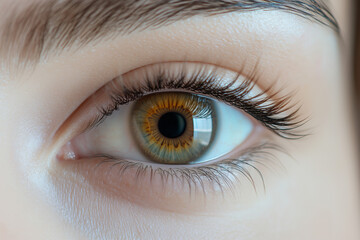 Close-up view of a striking human eye with unique color and details, capturing natural beauty in detail