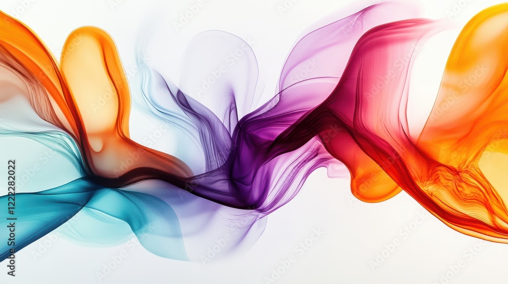Poster abstract colorful wave patterns with fluid motion and lightness