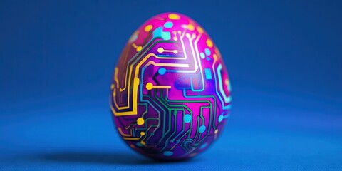 circuitry easter egg glowing with technology and data for 2025 holiday