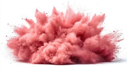 Vibrant Pink Powder Explosion on White Background for Creative Uses