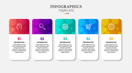 Presentation business infographic template with 5 options.
