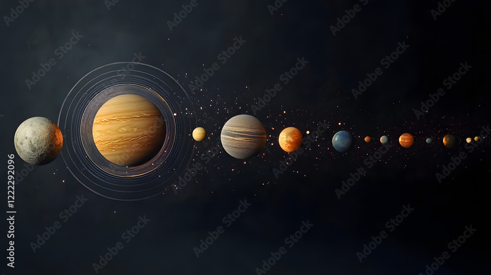 Wall mural astrological background with planets and copy space