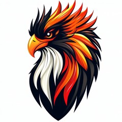 Obraz premium Fiery Eagle Head Profile Stylized Artwork