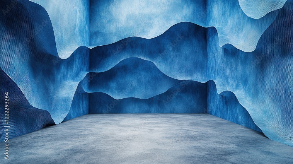 Aufkleber abstract blue and white textured background with a mix of snow, clouds, and ice patterns creating a 