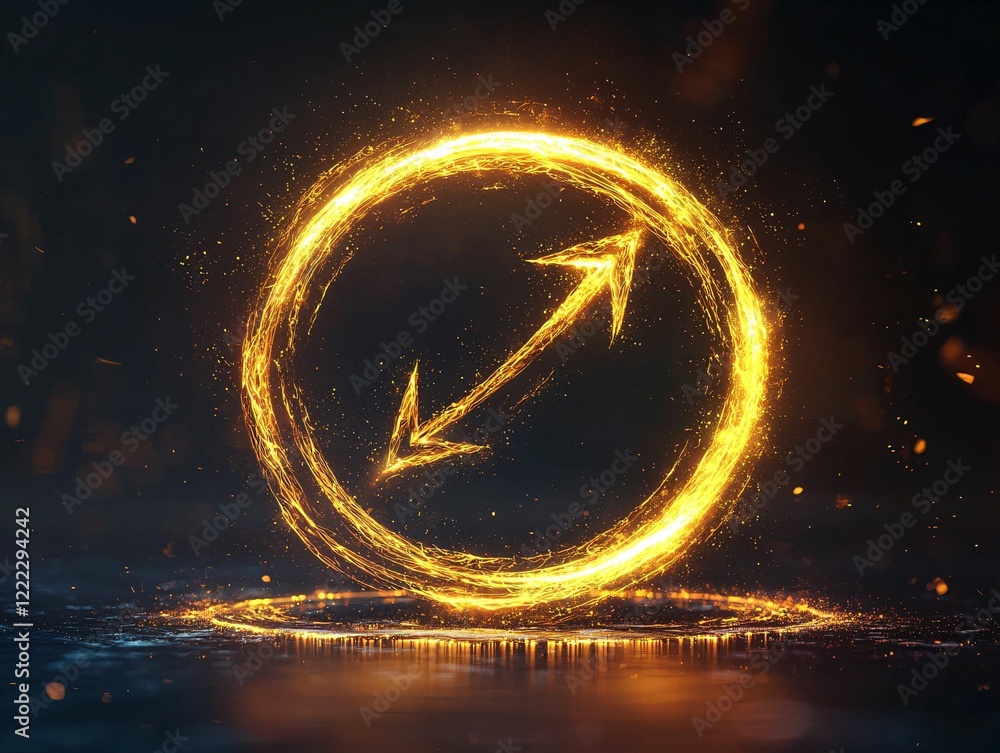 Wall mural Fiery Arrow Circle