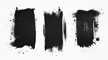 White paper with black spray effect. Vector realistic illustration of album sheets set with abstract grainy design, vintage grungy background for presentation, weathered banner mockup, paint splash