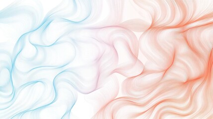 Obraz premium Abstract flowing waves of blue and orange blend on white, for graphic design or web backgrounds