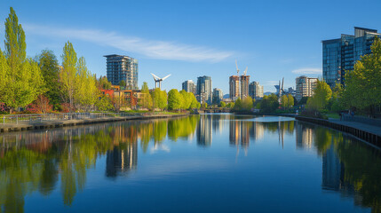 Renewable energy isometric landing page. Clean power, sources of green ecologically alternative energetics, weather station with windmills and solar panels, eco city 3d vector line art web banner