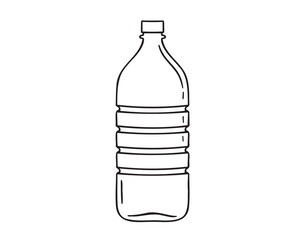 plastic bottle of water doodle hand drawn icon. Outline drawing plastic bottle of water line clipart symbol
