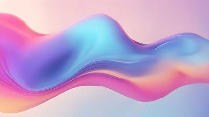Abstract pastel pink, purple, and blue liquid wave background.