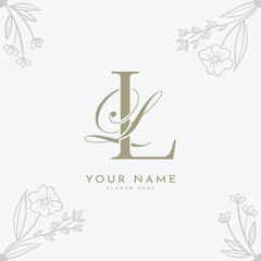 LL LL initial letter handwriting monogram logo.