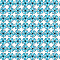 seamless pattern with blue flowers