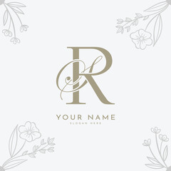 RS SR initial letter handwriting monogram logo.