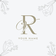 RV VR initial letter handwriting monogram logo.