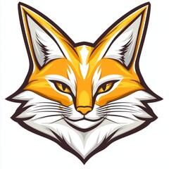 Fototapeta premium A stylized orange fox head design illustration