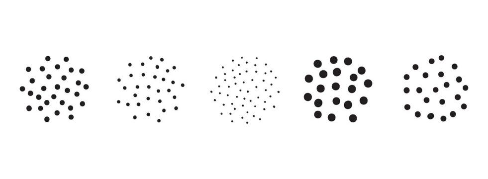 coffee grind different sizes from coarse to fine. Coffee sizes set particulate matters dust and pollution particles.