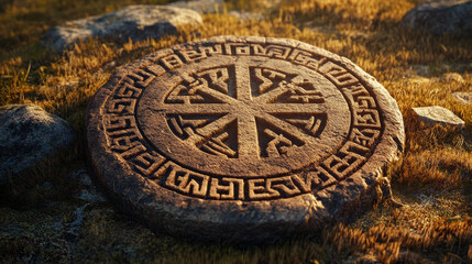 Nordic runes, game ancient alphabet, viking futark celtic symbols engraved on stone pieces. Esoteric scandinavian occult signs, ui design elements, isolated cartoon vector illustration, icons set