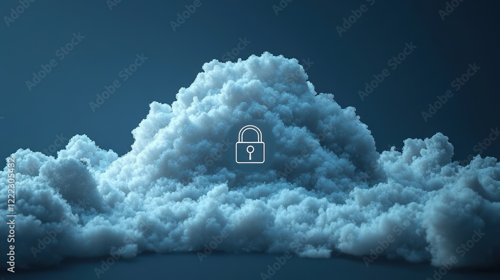 Poster cloud computing technology concept with server storage and data transfer graphic illustration
