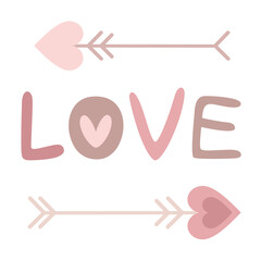 Obraz premium Valentine clipart. Valentines day clipart. Cute Valentine object in flat style. Hand draw vector illustration