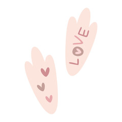 Valentine clipart. Valentines day clipart. Cute Valentine object in flat style. Hand draw vector illustration