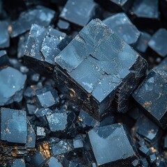 Raw hematite rocks with a metallic sheen