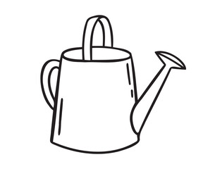 watering can doodle hand drawn icon. Outline drawing watering can line clipart symbol