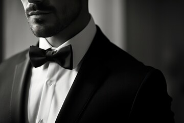 A bow tie tuxedo adult black.